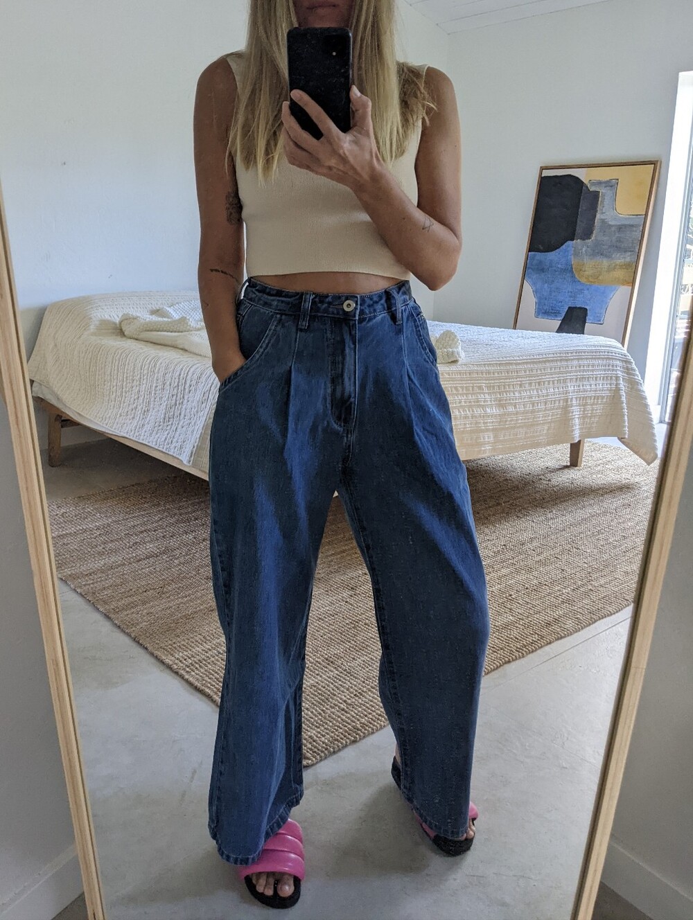 Dissh Wide-Leg Dark Blue Jeans - Picture 2 of 3
